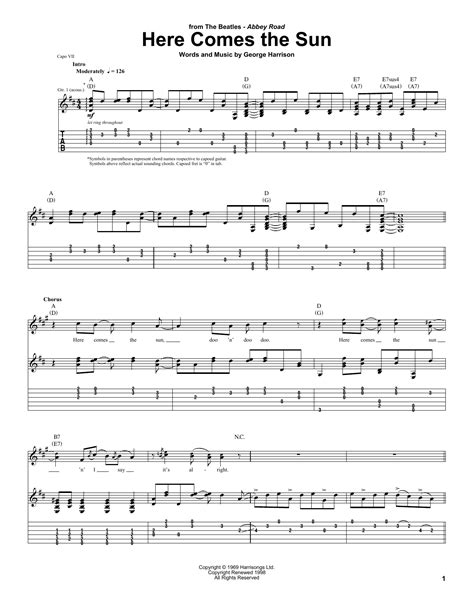 Jun 26, 2020 · Here Comes The Sun” Chords and Lyrics with TAB “Here Comes The Sun” Chords and Lyrics with TAB, written by George Harrison for The Beatles 1969 album Abbey R... 